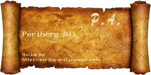Perlberg Ali névjegykártya